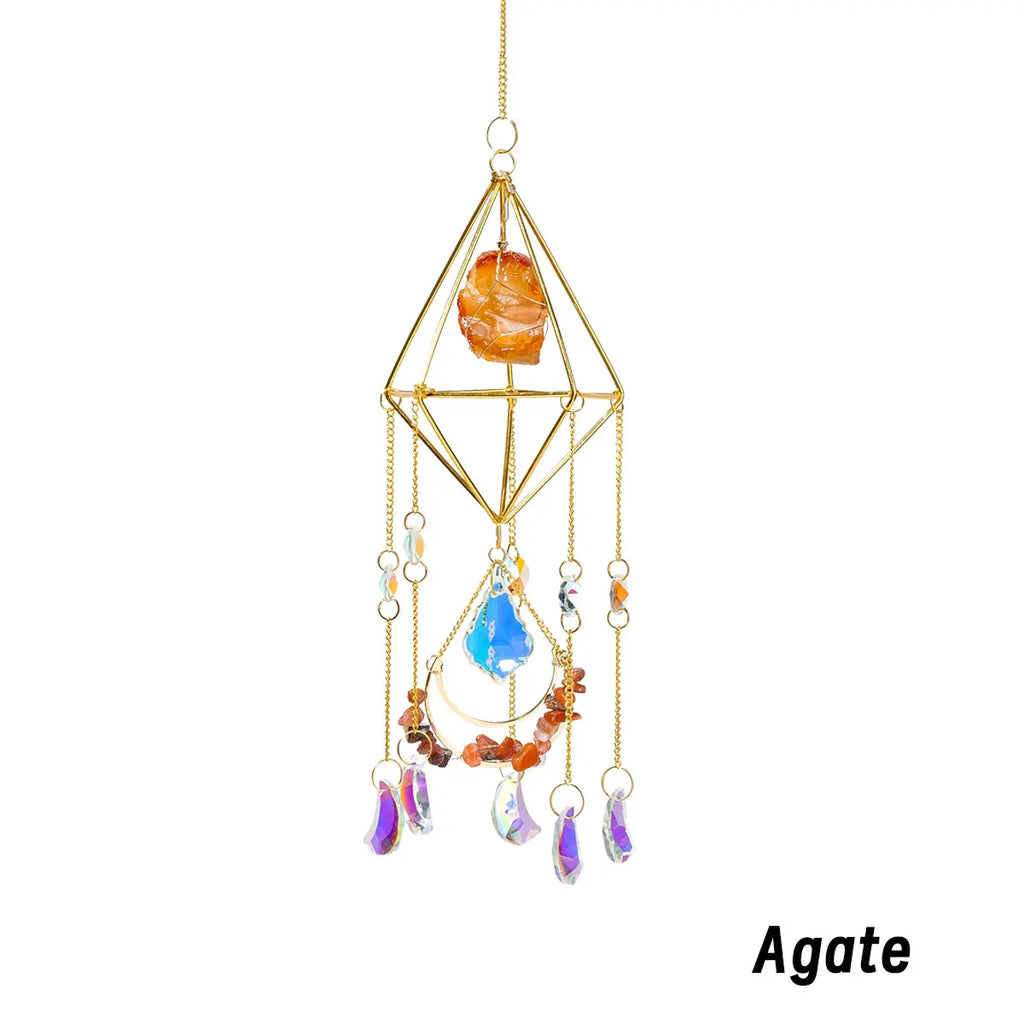 Atrapasol de Cristal con Prisma Arcoíris — Decoración Mágica para Ventanas