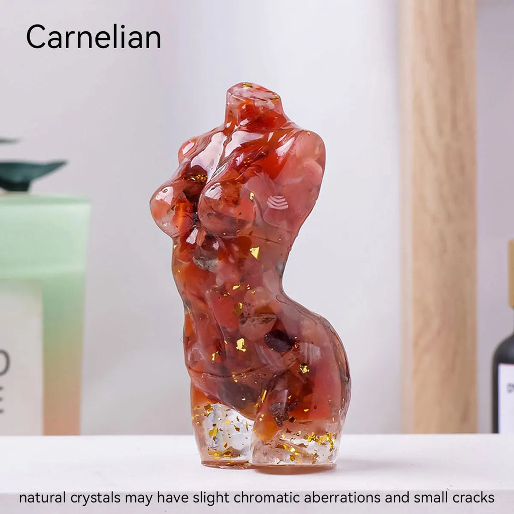 Diosa de Cristal Natural — Figura Femenina de Feminidad y Amor Propio