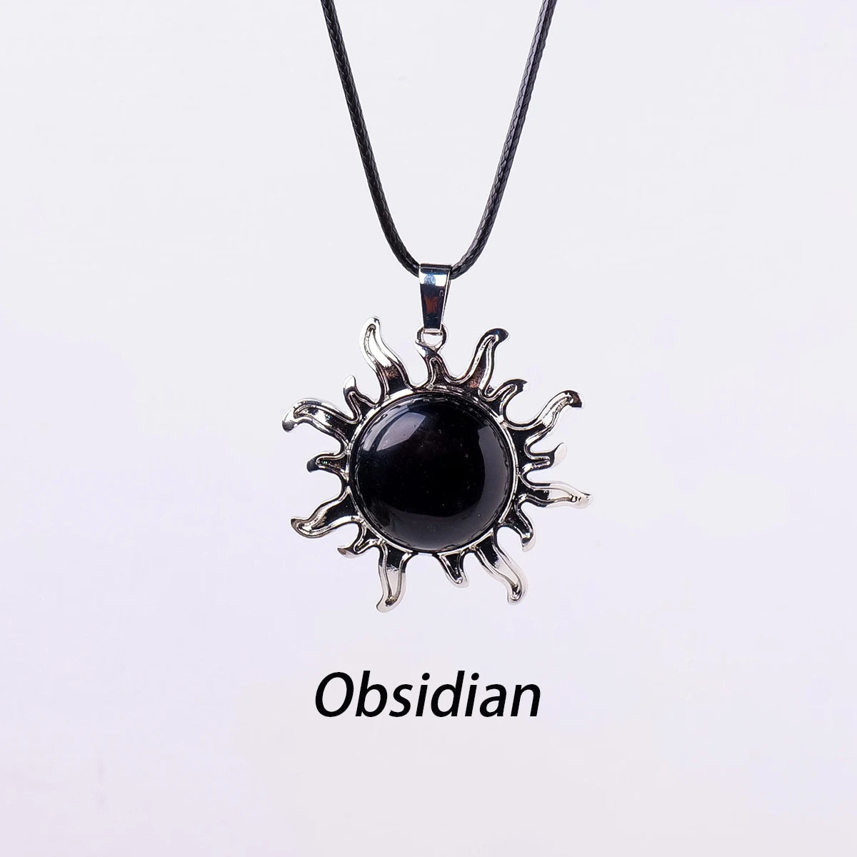 Colgante del Sol de Apolo con Cristal Natural — Amuleto Solar