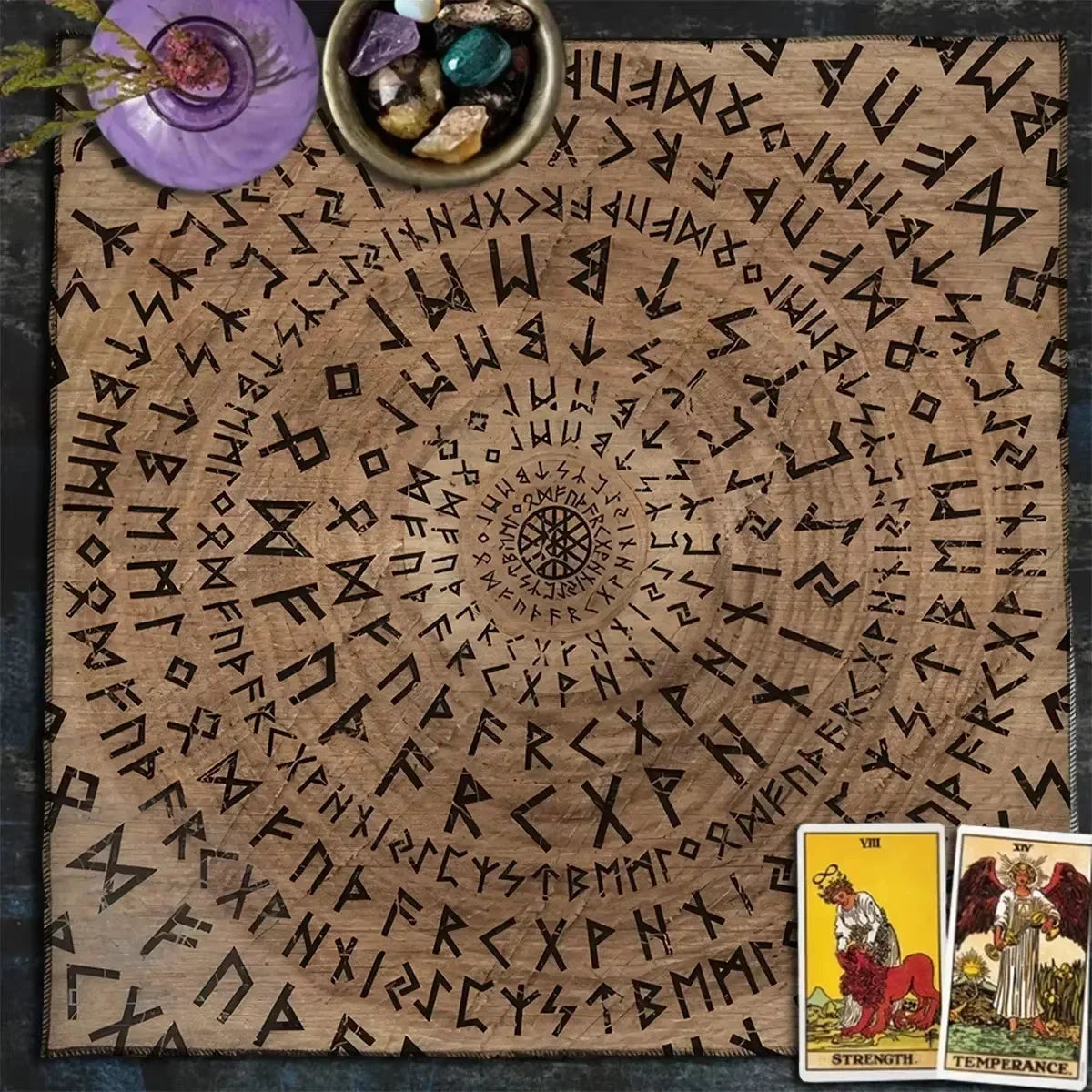 ᚠᚢᚦᚨᚱᚲ Mantel de Altar Nórdico — Runas del Futhark Antiguo
