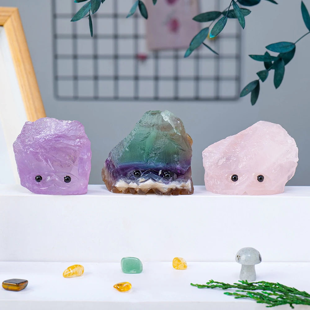 Erizo de Cristales Naturales en Bruto — Figura Decorativa