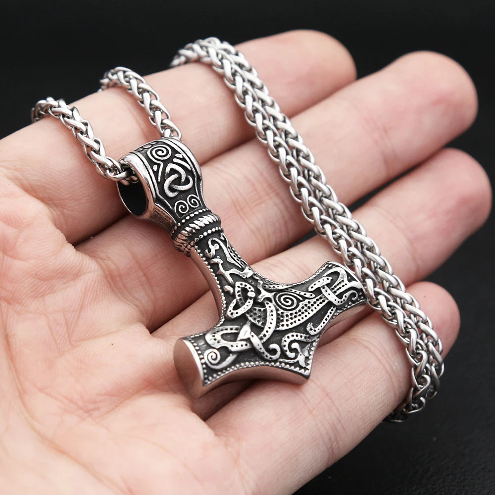 Colgante Martillo de Thor — Mjölnir Vikingo de Acero Inoxidable 316L