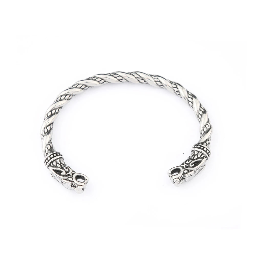 Pulsera Vikinga de Doble Dragón — Acero Inoxidable 316L