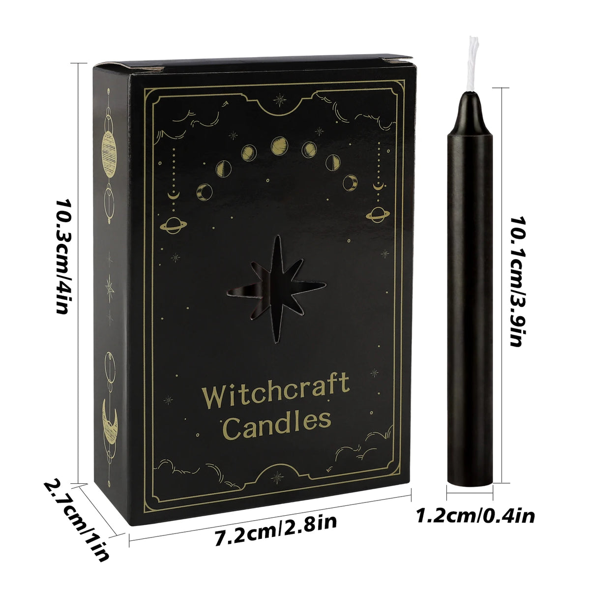Pack de 12 Velas Negras — Protección, Limpieza Espiritual y Rituales