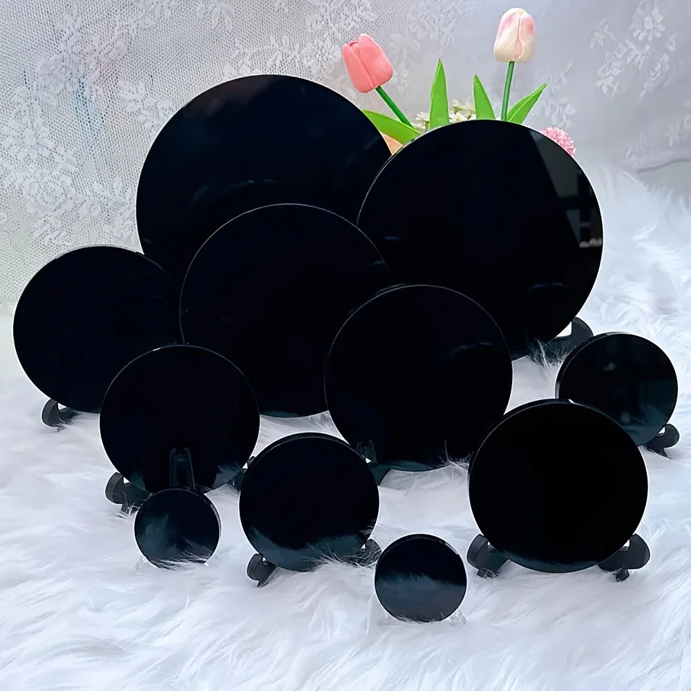 Espejo Mágico de Obsidiana Natural — Visión e Intuición