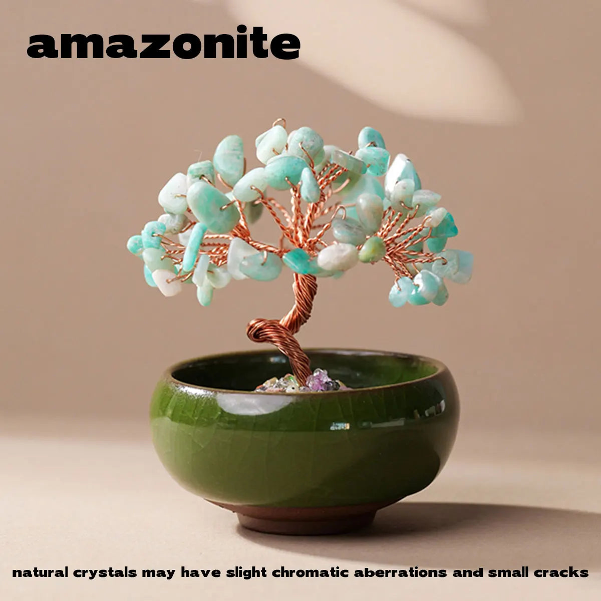 Árbol de la Abundancia con Cristales Naturales — Feng Shui y Decoración Espiritual