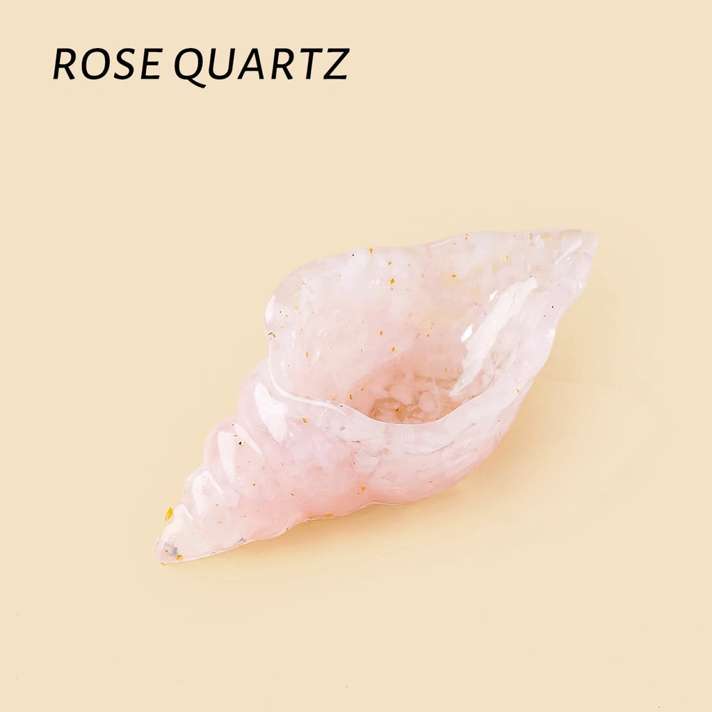 Concha de Cristal Natural — Figura Decorativa de Armonía y Prosperidad
