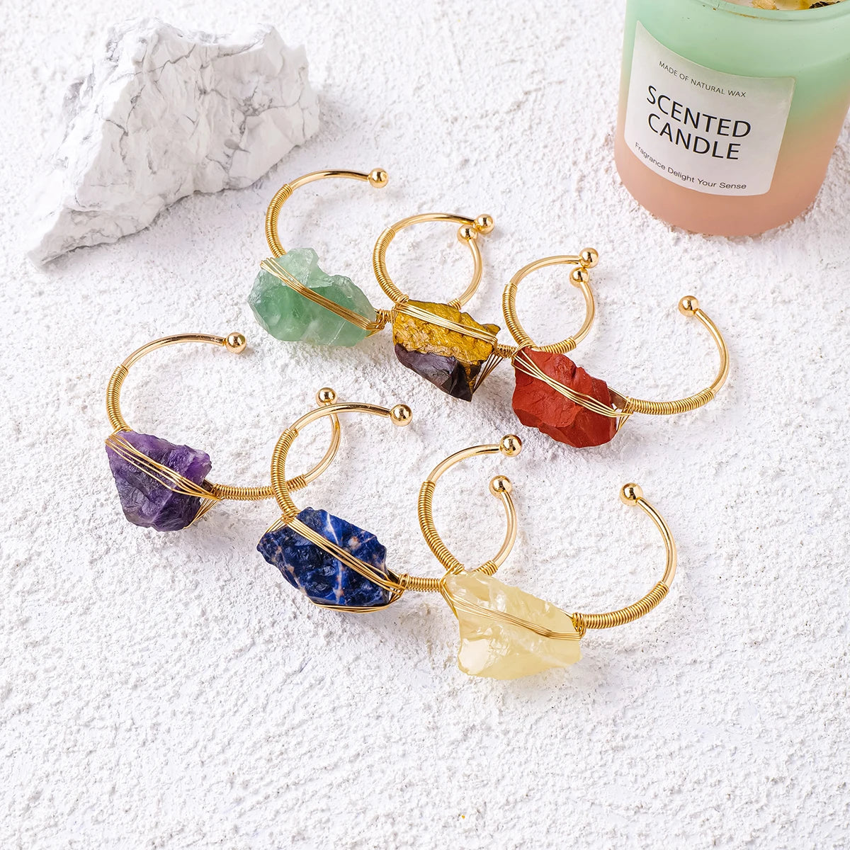 Pulsera de Cristal Natural en Bruto — Joyería Espiritual