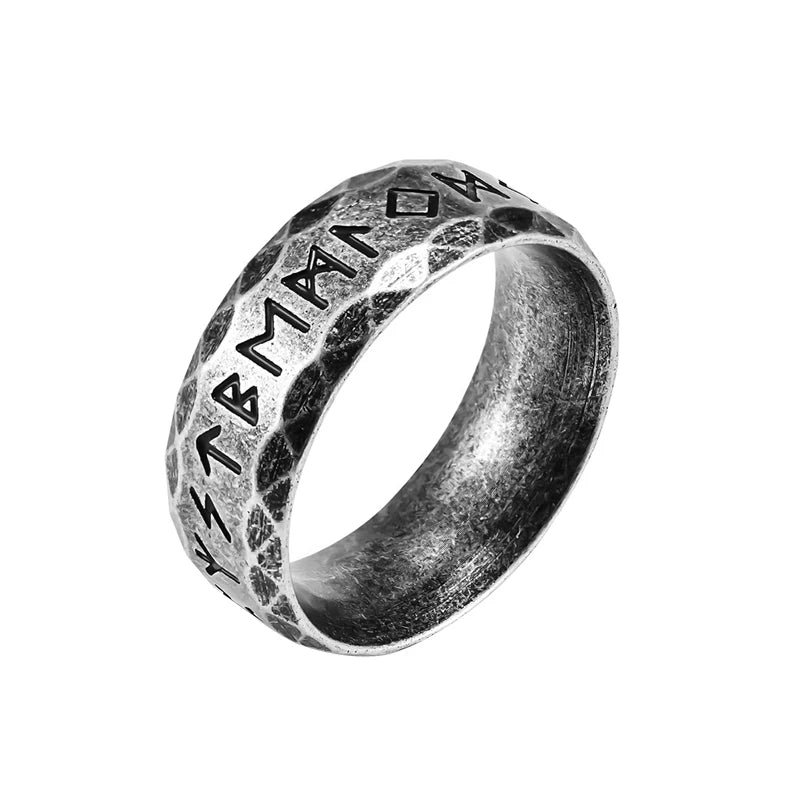 Anillo Vikingo de Runas — Acero Inoxidable de Inspiración Nórdica