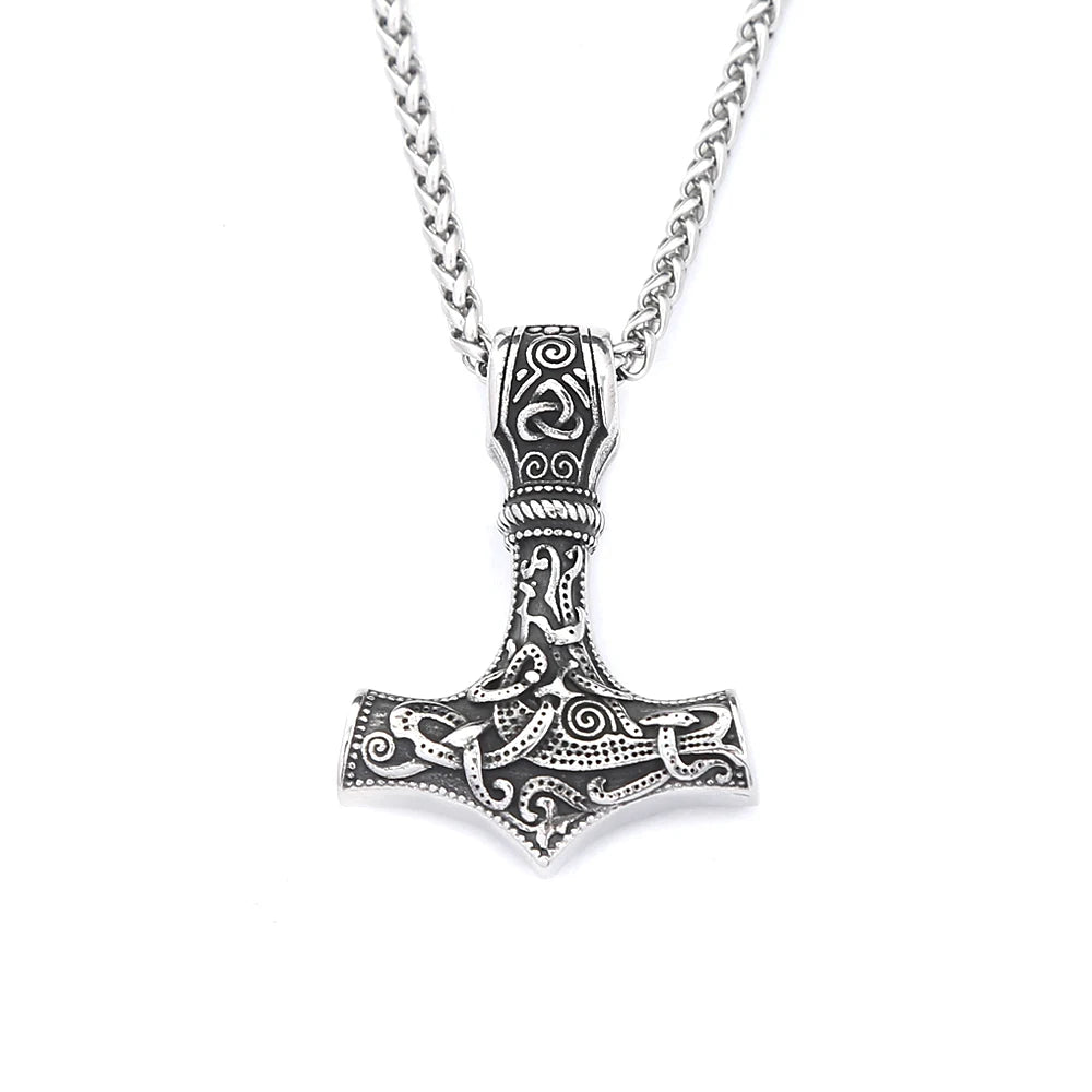 Colgante Martillo de Thor — Mjölnir Vikingo de Acero Inoxidable 316L