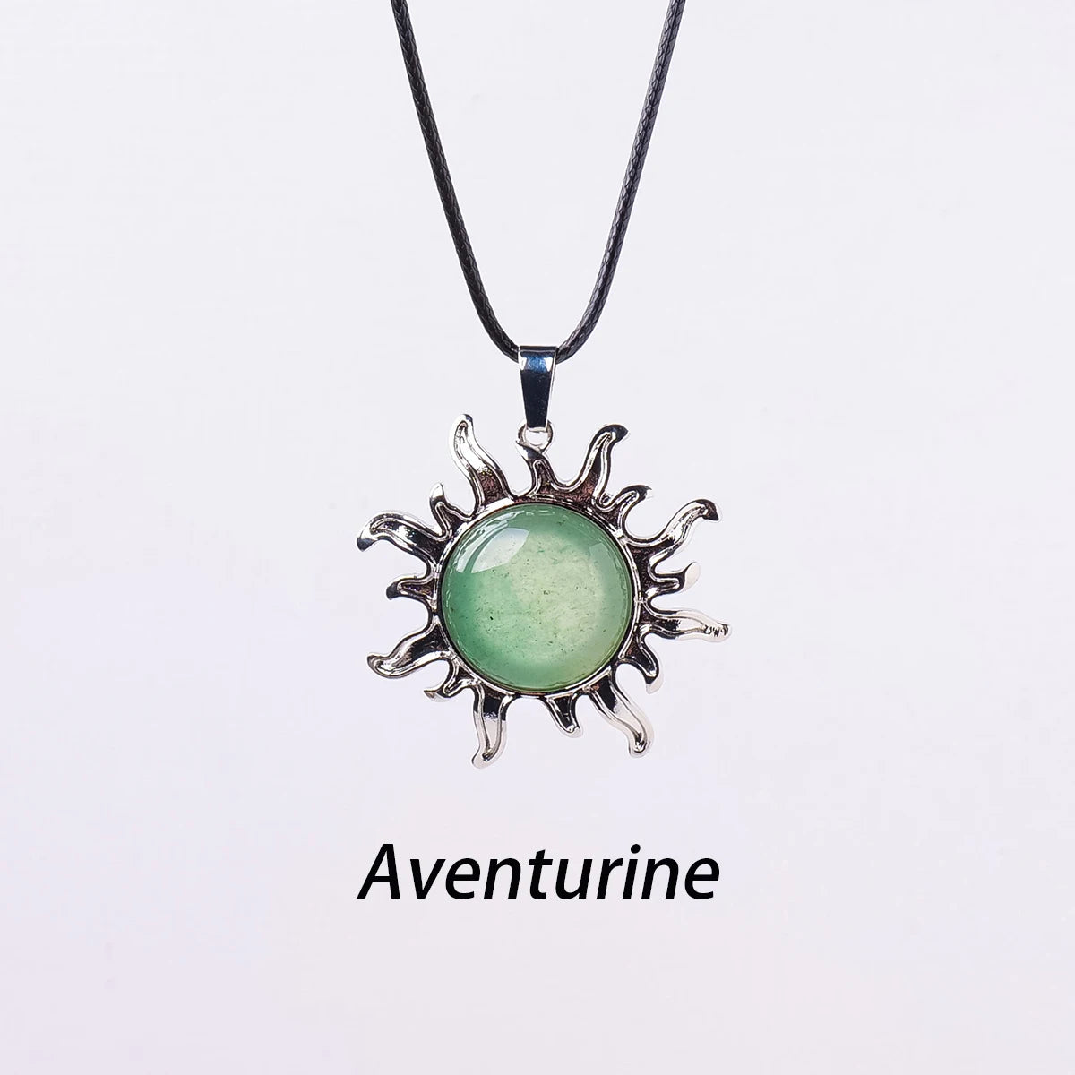 Colgante del Sol de Apolo con Cristal Natural — Amuleto Solar