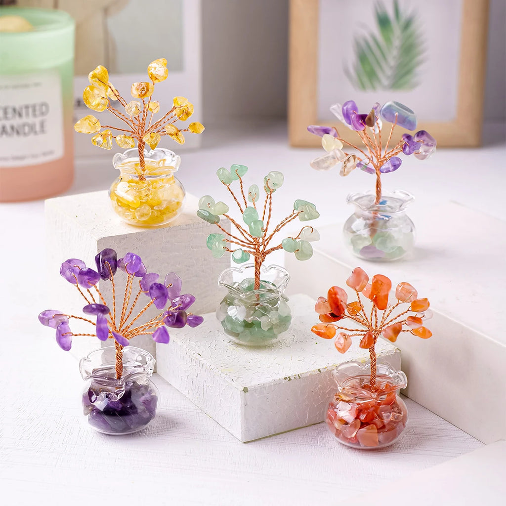 Mini Árbol de Cristales Naturales — Árbol de la Abundancia