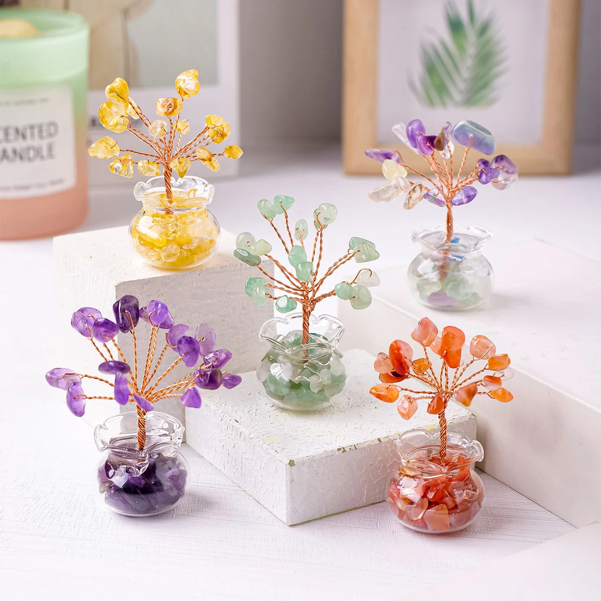 Mini Árbol de Cristales Naturales — Árbol de la Abundancia