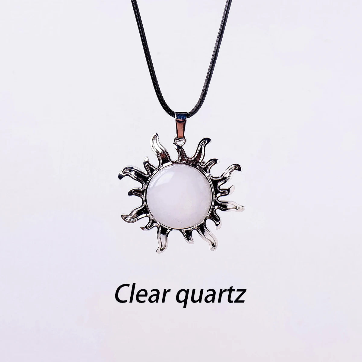 Colgante del Sol de Apolo con Cristal Natural — Amuleto Solar