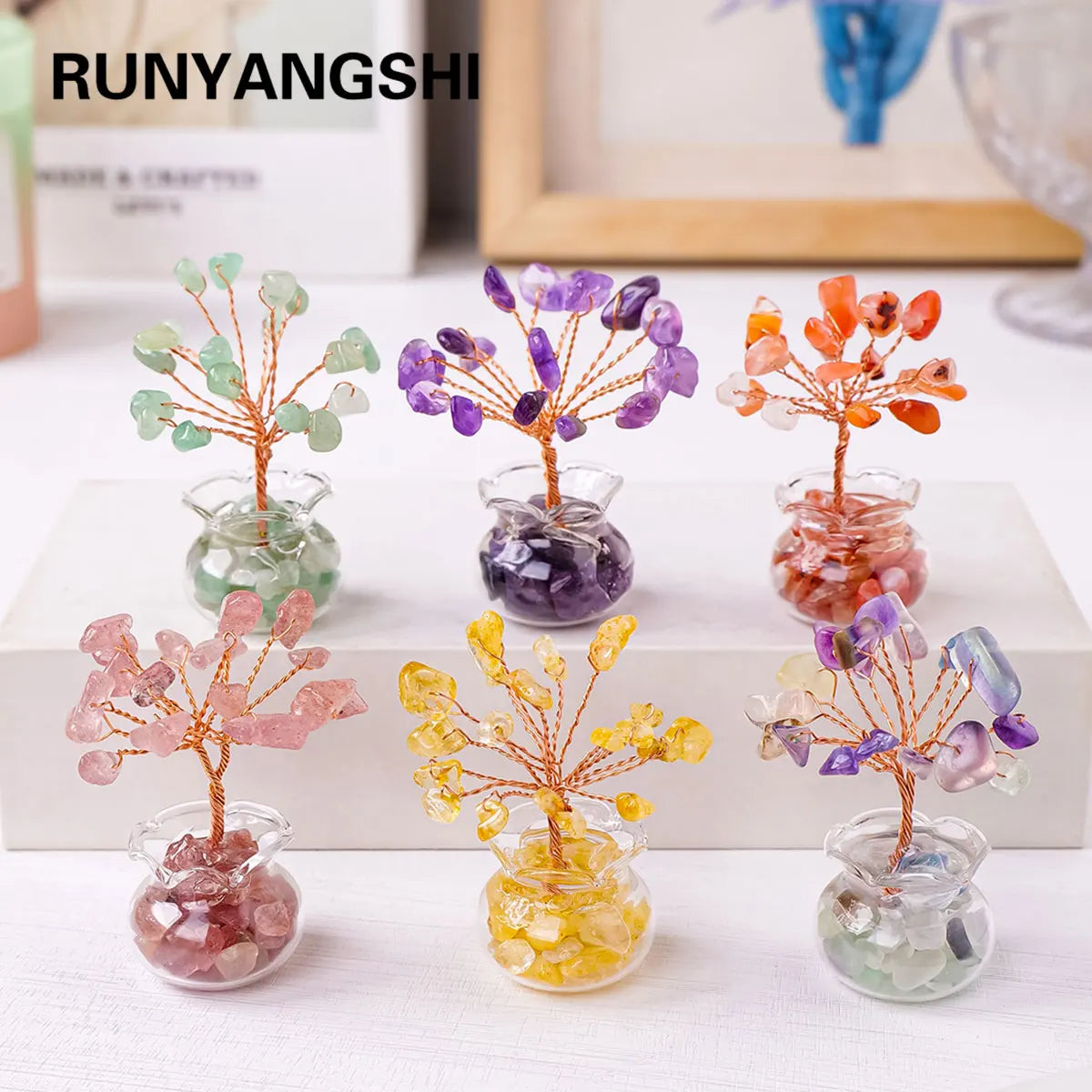 Mini Árbol de Cristales Naturales — Árbol de la Abundancia
