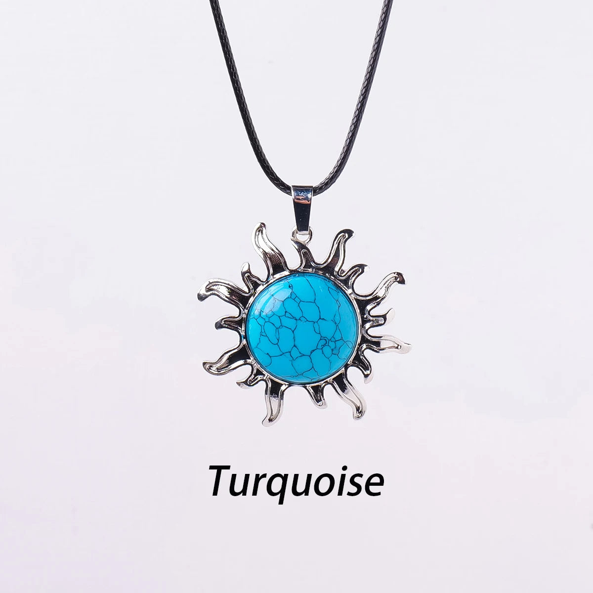 Colgante del Sol de Apolo con Cristal Natural — Amuleto Solar