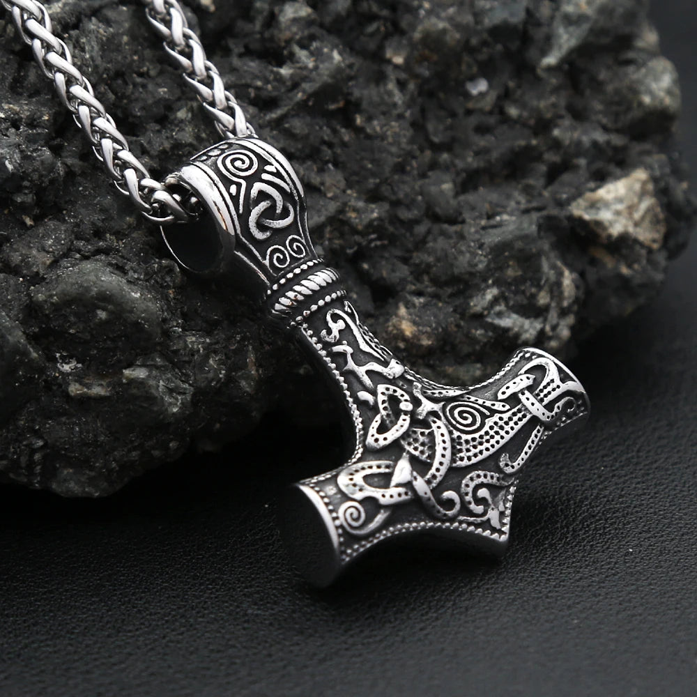 Colgante Martillo de Thor — Mjölnir Vikingo de Acero Inoxidable 316L