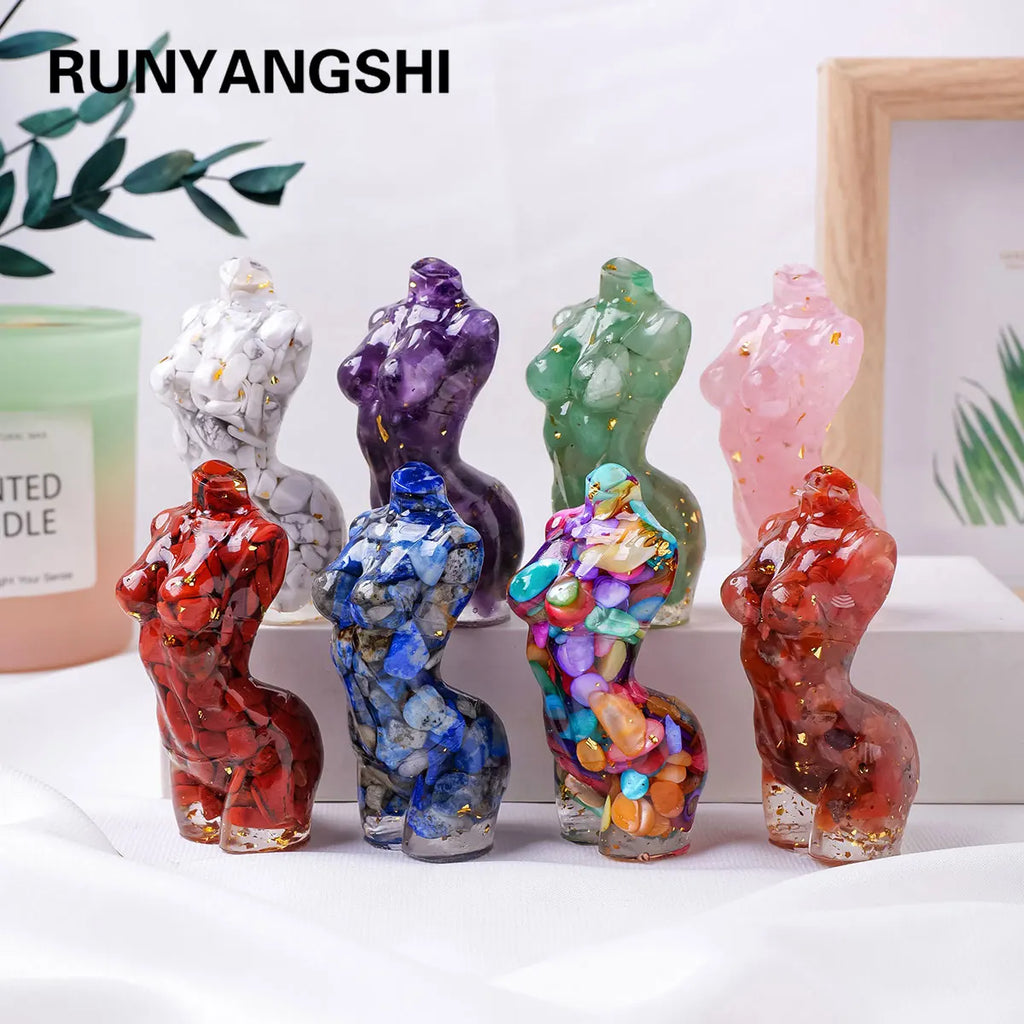 Diosa de Cristal Natural — Figura Femenina de Feminidad y Amor Propio