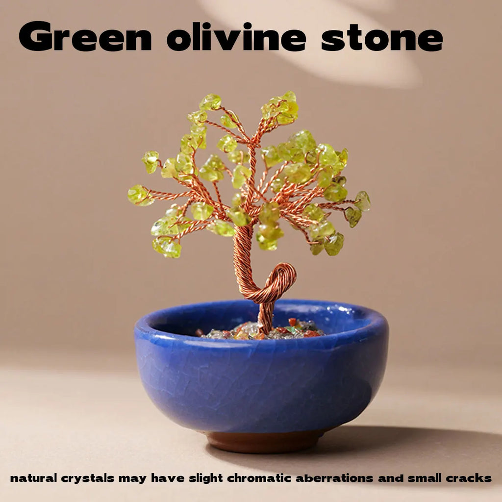 Árbol de la Abundancia con Cristales Naturales — Feng Shui y Decoración Espiritual