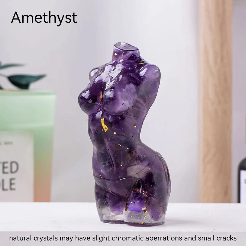 Diosa de Cristal Natural — Figura Femenina de Feminidad y Amor Propio