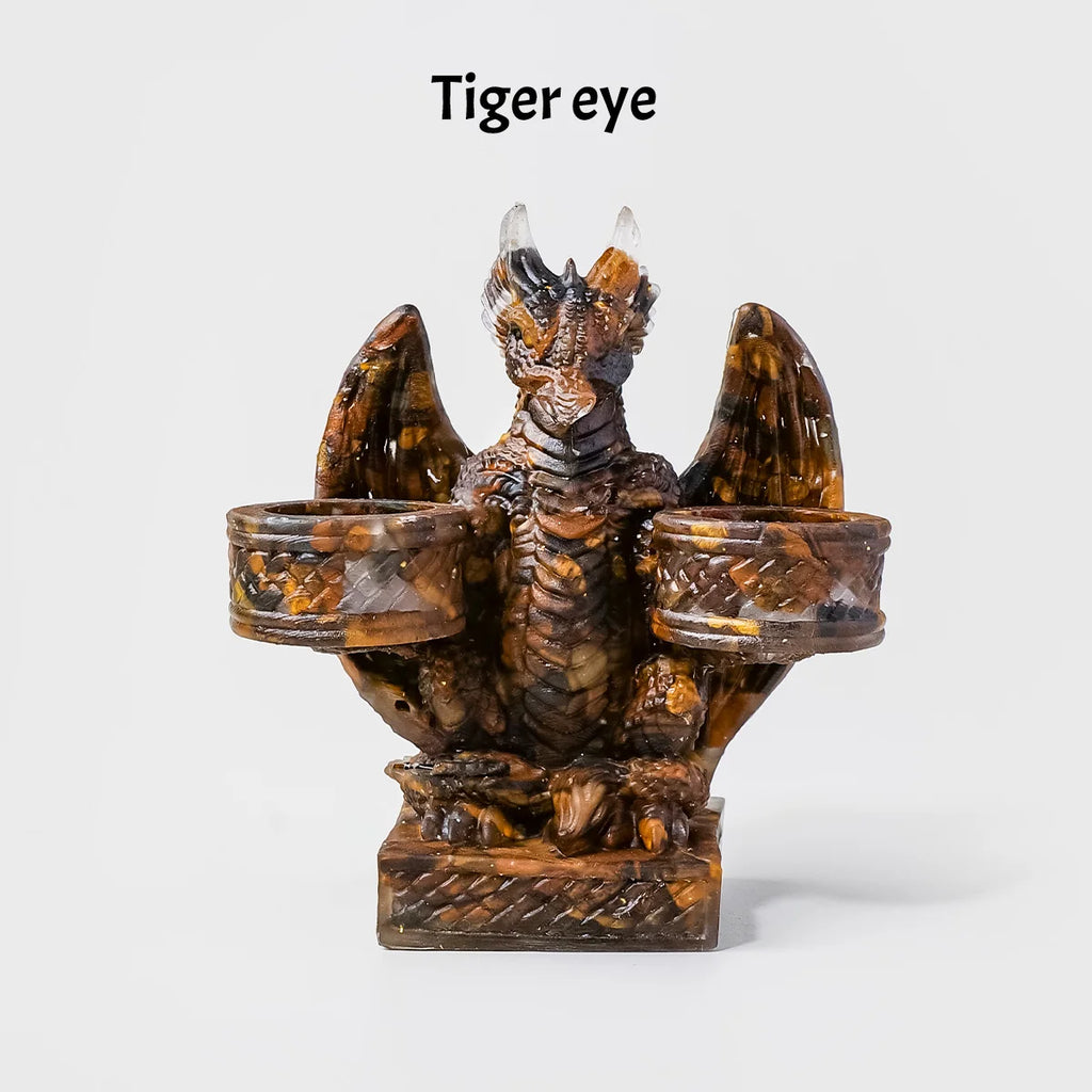 Dragón Guardián de Cristales Naturales — Figura Decorativa de Altar