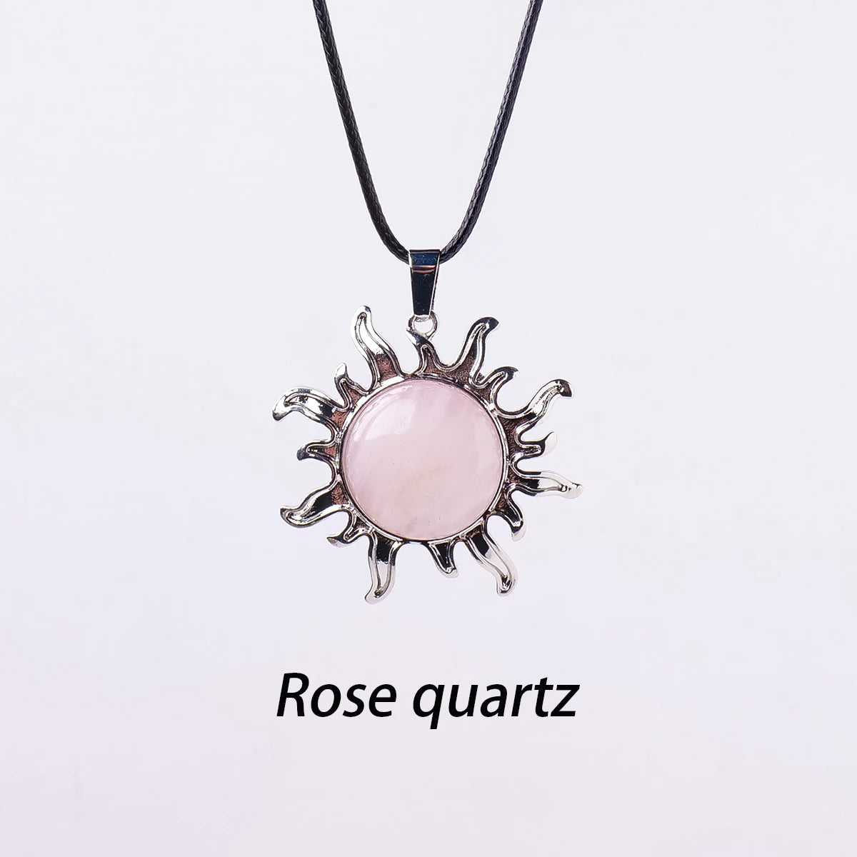 Colgante del Sol de Apolo con Cristal Natural — Amuleto Solar