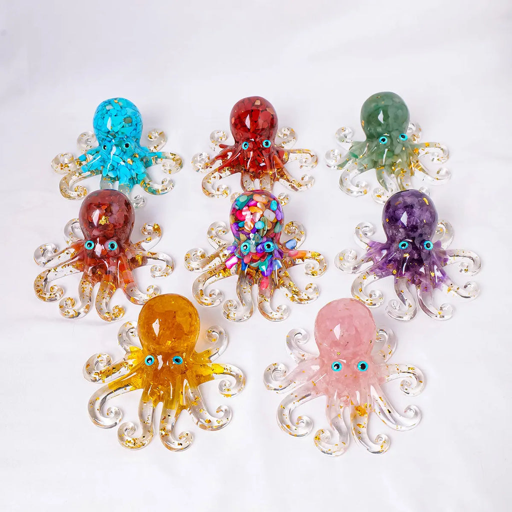 Pulpo de Cristales Naturales — Figura Decorativa Marina