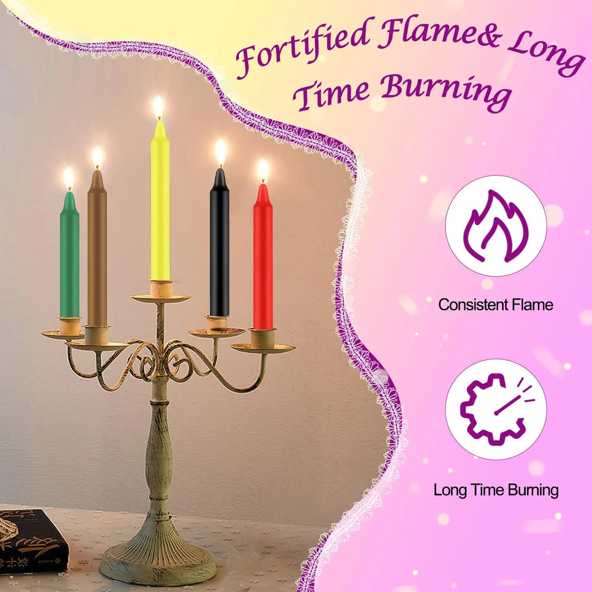 Pack de 24 Velas de Colores — Rituales, Altares y Decoración