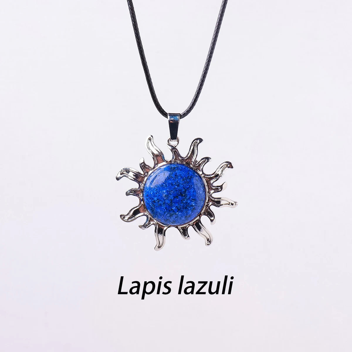 Colgante del Sol de Apolo con Cristal Natural — Amuleto Solar