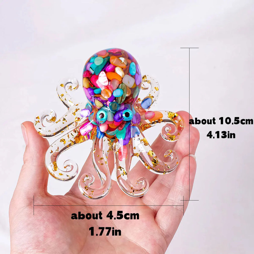 Pulpo de Cristales Naturales — Figura Decorativa Marina