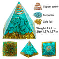 Pirámide Energética de Cristal Natural con Pan de Oro