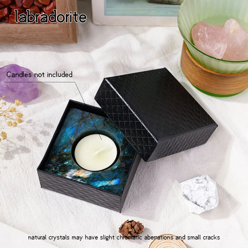 Portavelas de Cristal Natural en Bruto — Decoración de Altar