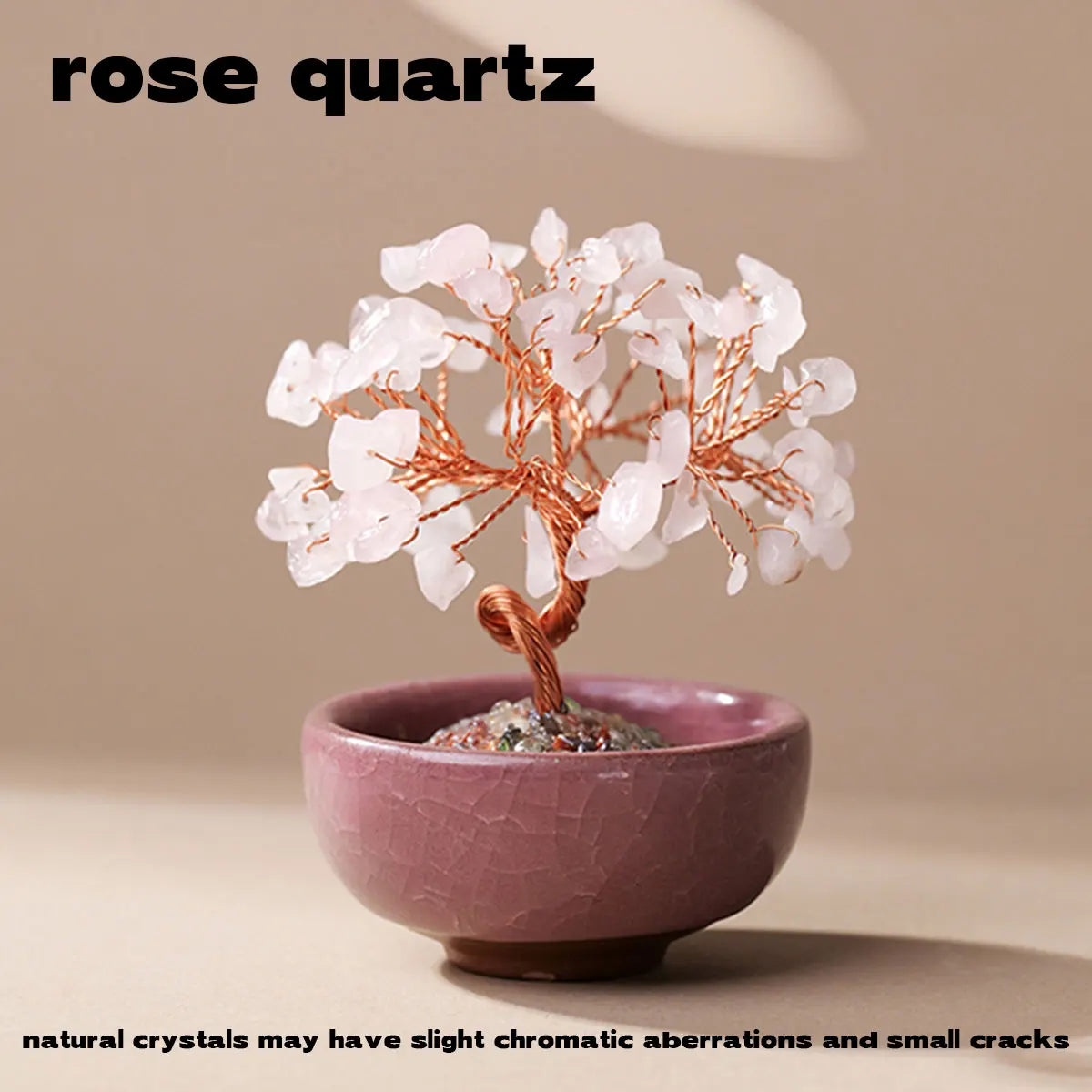 Árbol de la Abundancia con Cristales Naturales — Feng Shui y Decoración Espiritual